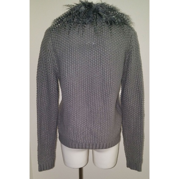 Matilda by True Love Gray Knit Cardigan Feathers Size Small - Picture 5 of 10